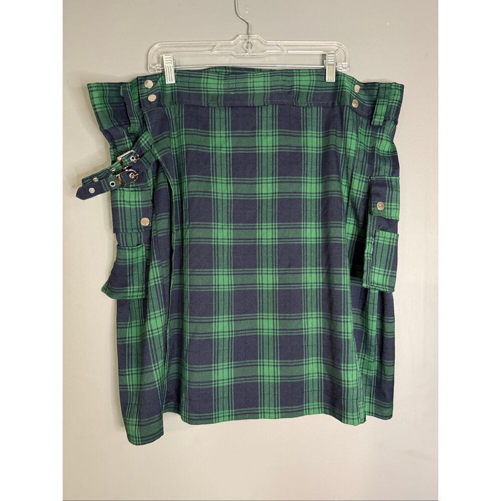 Amazon Green Black Tartan Utility Kilt Scottish Size 4X NWOT